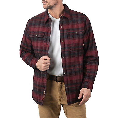 Walls Lone Oak Sherpa-Lined Stretch Flannel Shirt Jacket