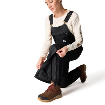 Image showing  Women's Quilted Lined Washed Duck Insulated Bib Overalls
