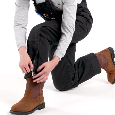 Image showing  Women's Quilted Lined Washed Duck Insulated Bib Overalls