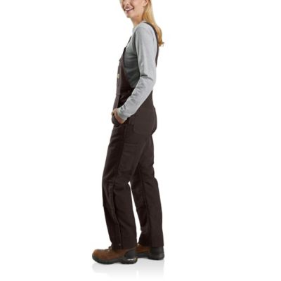 Image showing 2 th Carhartt Women's Quilted Lined Washed Duck Insulated Bib Overalls