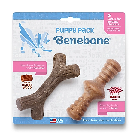 Benebone Puppy Maplestick/Zaggler Dog Chew Toys, 2 pk.