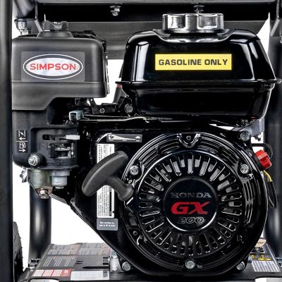 Image showing 7 th SIMPSON 3,600 PSI 2.5 GPM Gas Cold Water SuperPro Roll-Cage Pressure Washer with Honda GX200 Engine and Triplex Plunger Pump