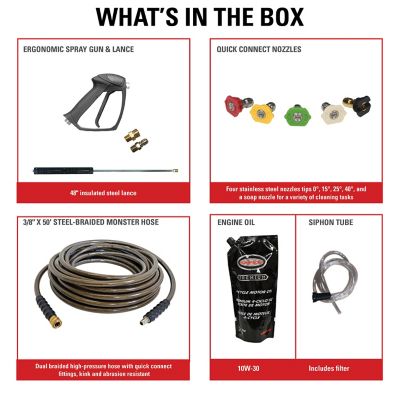 Image showing  4,000 PSI 3.5 GPM Gas Cold Water SuperPro Roll-Cage Pressure Washer, Triplex Plunger Pump, Honda GX270 Engine, 49-State