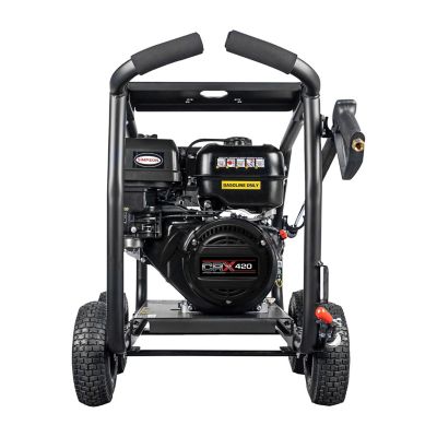 Image showing 6 th SIMPSON 4,400 PSI 4 GPM Gas Cold Water SuperPro Roll-Cage Pressure Washer with Triplex Plunger Pump Pressure Washer, 420cc