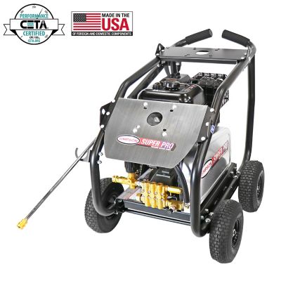 SIMPSON 4,400 PSI 4 GPM Gas Cold Water SuperPro Roll-Cage Pressure Washer with Triplex Plunger Pump, CRX420 Engine, 50 ft. Hose