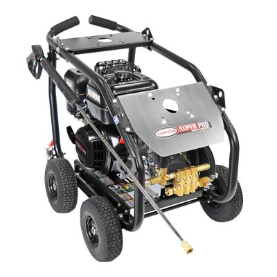 Image showing  4,400 PSI 4 GPM Gas Cold Water SuperPro Roll-Cage Pressure Washer with Triplex Plunger Pump, CRX420 Engine, 50 ft. Hose