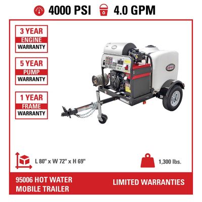 Image showing  4,000 PSI 4 GPM Gas with E-Start Hot Water Pressure Washer with COMET Pump and VANGUARD V-Twin Engine