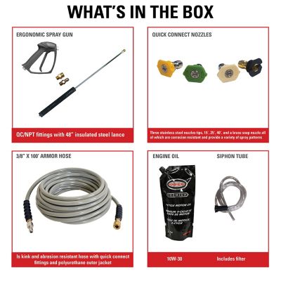 Image showing  4,000 PSI 4 GPM Gas with E-Start Hot Water Pressure Washer with COMET Pump and VANGUARD V-Twin Engine