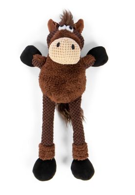 goDog Checkers Skinny Horse Dog Toy, Large