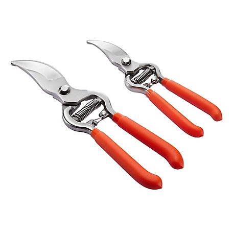 Barn Star 8 in. and 10 in. Bypass Pruner Set, Red, 2 pc.