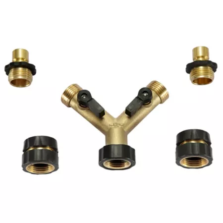 GroundWork 3/4 in 5 Piece Brass Quick Connect Hose Connector Set. Hose Connectors & Repair