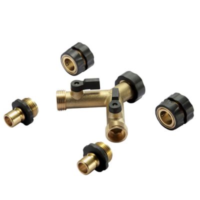 Image showing  3/4 in. Brass Quick-Connect Hose Connector Set, 5 pc.