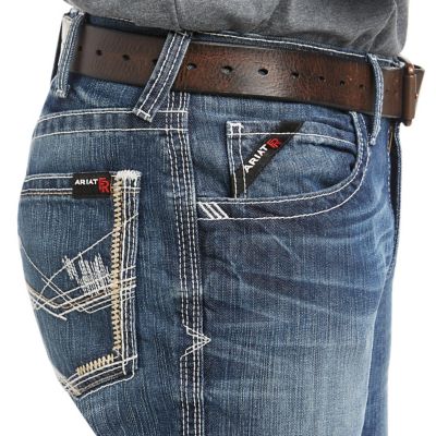Image showing 4 th Ariat Men's Relaxed Fit Mid-Rise FR M4 Ridgeline Bootcut Jeans