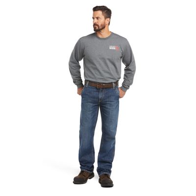 Image showing 4 th Ariat Men's Relaxed Fit Natural-Rise FR M4 Workhorse Bootcut Jeans