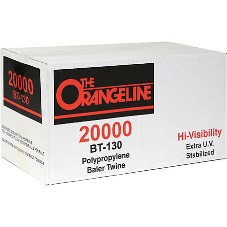 Orangeline 20,000 ft. Polypropylene Baler Twine, Orange, 130 lb. Tensile Strength