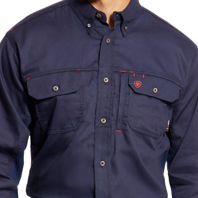 Image showing 1 th Ariat Men's FR Flame-Resistant Solid Vent Long-Sleeve Work Shirt