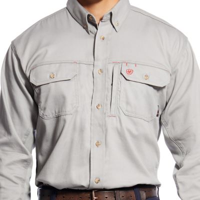 Image showing  Men's FR Flame-Resistant Solid Vent Long-Sleeve Work Shirt