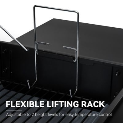 Image showing 5 th Royal Gourmet Barrel Charcoal Grill with Offset Smoker and Front and Side Tables, 811 sq. in., Black