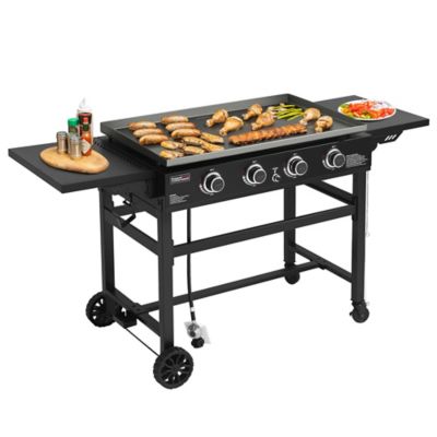 Royal Gourmet 4-Burner Propane Gas Flat Top Grill and Griddle with Side Tables, 766 sq. in., Black