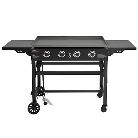Royal Gourmet Propane Gas 4-Burner Flat Top Grill Griddle with Side Tables, 36 in., 52,000 BTU for Outdoor Cooking, GB4001
