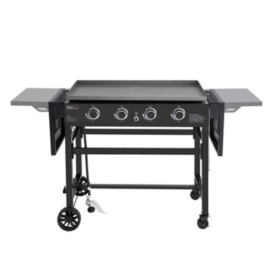 Image showing  4-Burner Propane Gas Flat Top Grill and Griddle with Side Tables, 766 sq. in., Black