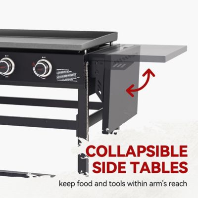 Image showing  4-Burner Propane Gas Flat Top Grill and Griddle with Side Tables, 766 sq. in., Black