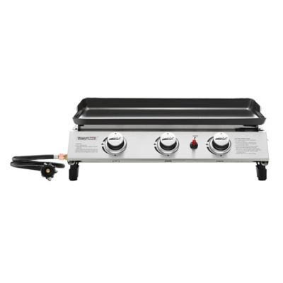 Royal Gourmet 3-Burner Propane Gas Portable Outdoor Table Top Griddle Grill with PVC Cover, 26,400 BTU