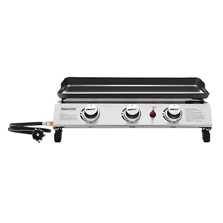 Royal Gourmet Propane Gas 3-Burner Portable Grill Griddle with PVC Cover, 26,400 BTU Table Top Griddle for Outdoor, PD1300
