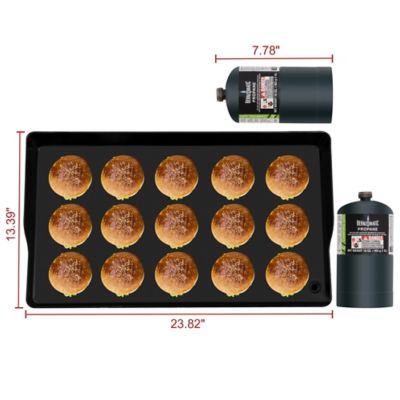 Image showing  3-Burner Propane Gas Portable Outdoor Table Top Griddle Grill with PVC Cover, 26,400 BTU