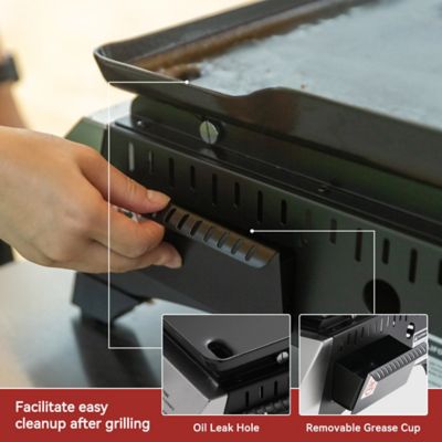 Image showing 5 th Royal Gourmet 3-Burner Propane Gas Portable Outdoor Table Top Griddle Grill with PVC Cover, 26,400 BTU