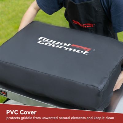 Image showing 9 th Royal Gourmet 3-Burner Propane Gas Portable Outdoor Table Top Griddle Grill with PVC Cover, 26,400 BTU