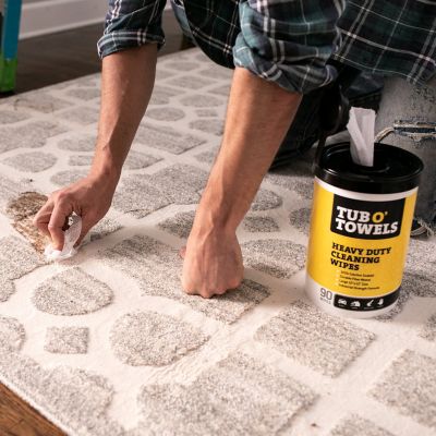 Image showing 5 th Tub O' Towels Heavy-Duty Cleaning Wipes, 90-Pack