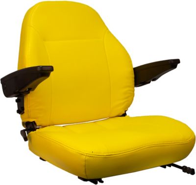 Black Talon Premium High-Back Seat with Arm Rests and Slides, Yellow, Vinyl