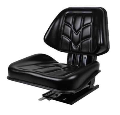 Black Talon Universal Replacement Trapezoid Tractor Seat with Adjustable Suspension, Black, Vinyl
