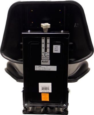 Image showing  21.5 in. Universal Replacement Trapezoid Tractor Seat with Adjustable Suspension, Black, Vinyl