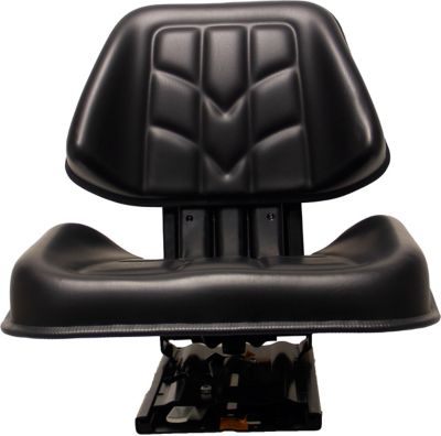 Image showing  21.5 in. Universal Replacement Trapezoid Tractor Seat with Adjustable Suspension, Black, Vinyl