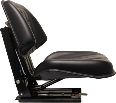 Image showing  21.5 in. Universal Replacement Trapezoid Tractor Seat with Adjustable Suspension, Black, Vinyl