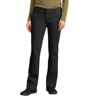 Dickies Women's Relaxed Fit Mid-Rise Perfect Shape Bootcut Twill