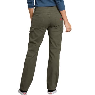 Image showing 1 th Dickies Women's Stretch Fit Mid-Rise Double-Front Duck Carpenter Work Pants