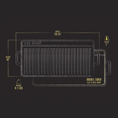 Image showing  10 in. x 20 in. 2-Sided Cast Iron Griddle