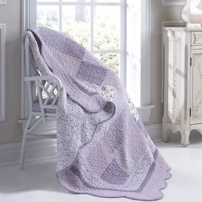 Image showing  Cotton Lavender Rose Quilted Throw Blanket, 50 in. x 60 in.