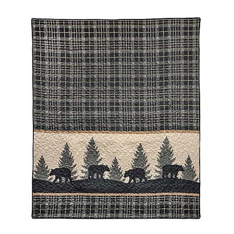 Donna Sharp Polyester Bear Walk Plaid Quilted Throw Blanket, 50 in. x 60 in.