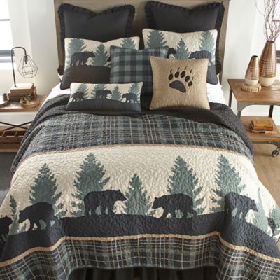 Image showing  Bear Walk Plaid Decorative Rectangle Pillow