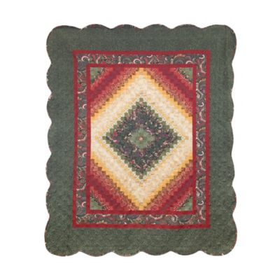 Donna Sharp Polyester Spice Postage Stamp Quilted Throw Blanket