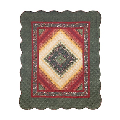 Donna Sharp Polyester Spice Postage Stamp Quilted Throw Blanket
