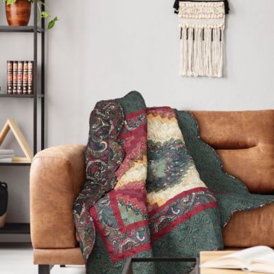 Image showing  Polyester Spice Postage Stamp Quilted Throw Blanket, 50 in. x 60 in.