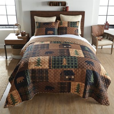 Donna Sharp Brown Bear Cabin Quilt Set, Queen