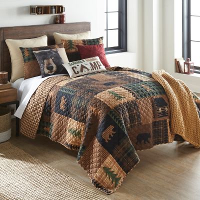 Image showing  Brown Bear Cabin Quilt Set, Queen