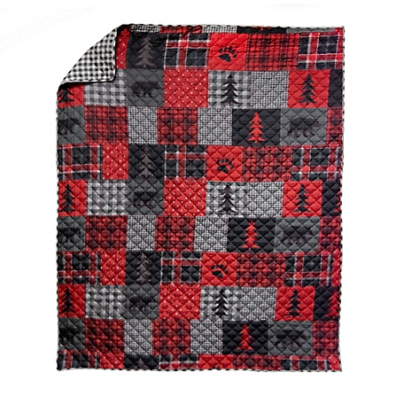 Donna Sharp Polyester Red Forest Quilted Throw Blanket, 50 in. x 60 in.