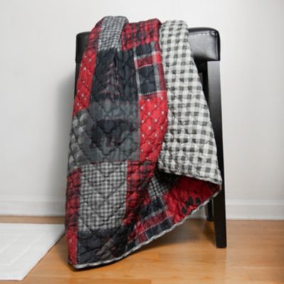 Image showing  Polyester Red Forest Quilted Throw Blanket, 50 in. x 60 in.